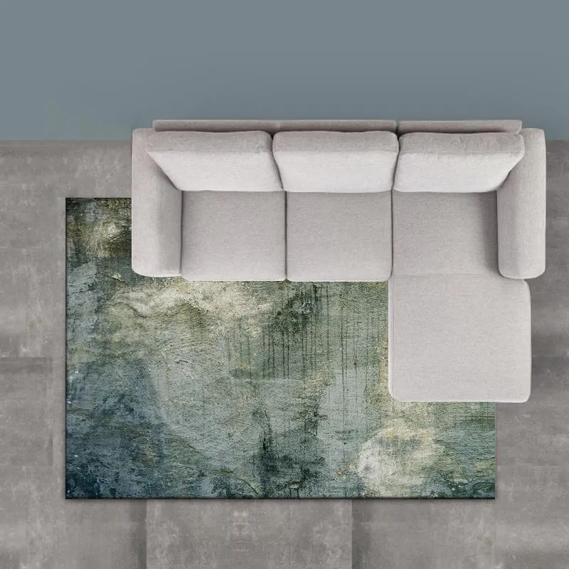 Mattor mode modern nordisk abstrakt minimalistisk akvarell målning grönt kök vardagsrum sovrum lounge mattor golv matcarpets