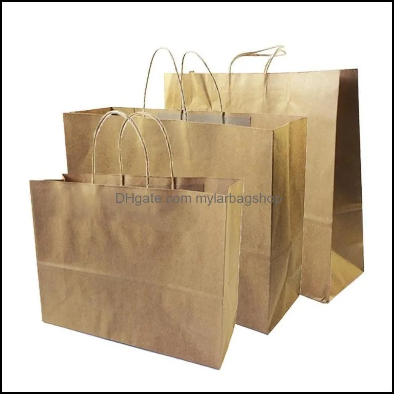 gift wrap recyclable bag with handle fashion clothing shoes shop size 8 cow leather 10pcs / batch kraft paper baggift