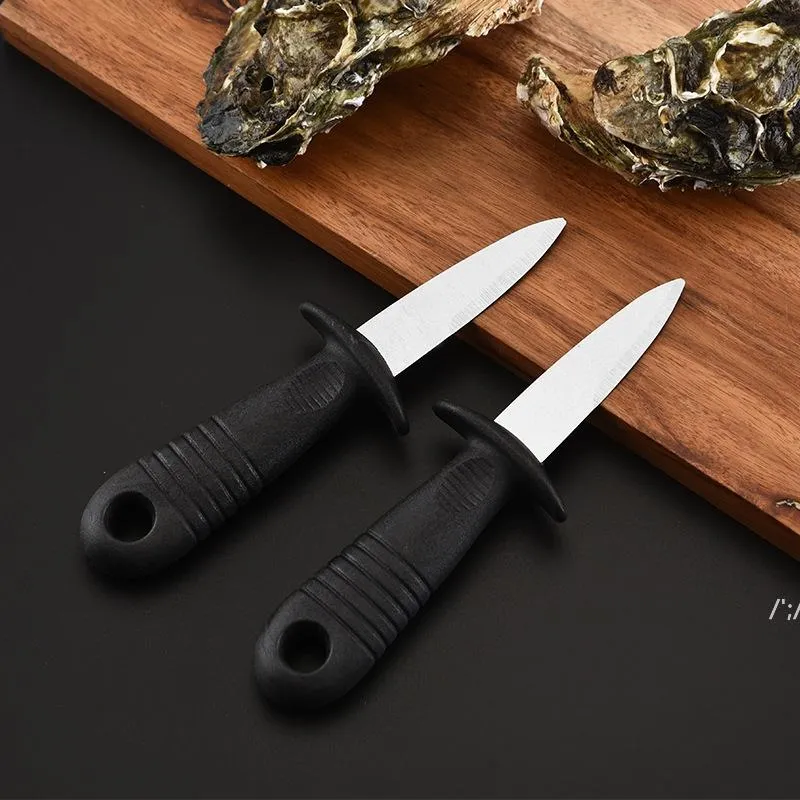 Multifunktion Rostfritt stål Oyster Shucking Knife Slitstarkt Öppna Kammusslor Shell SeaFood Knives Sharp-Edged Shucker Tools By Sea JLB14918