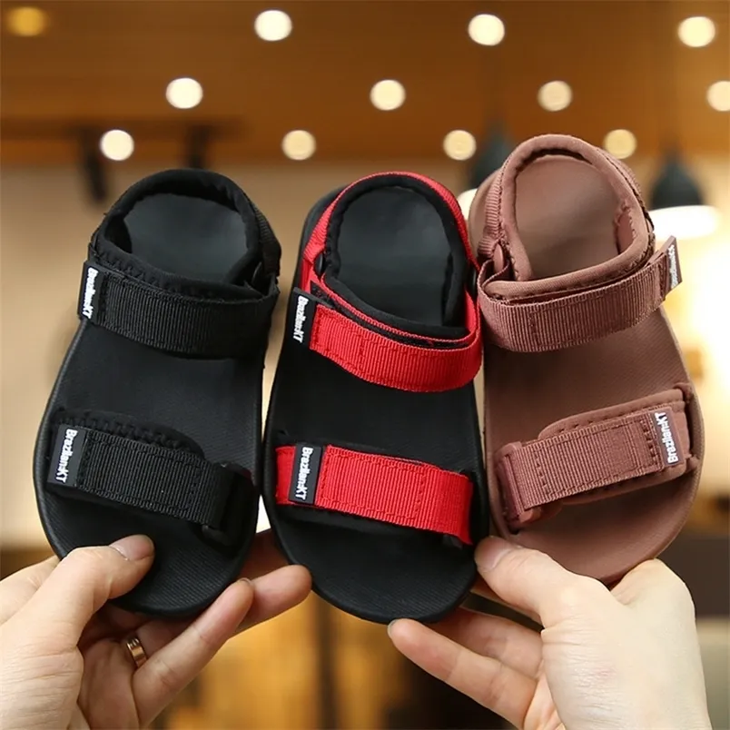 Summer Canvas Sandals Boys Girls Soft Soled AntiSlip Children Kids Shoes Summer Beach Sandals 220527