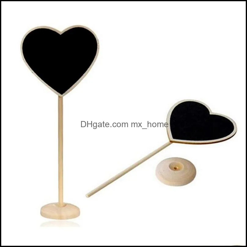 star heart shape mini chalkboard wood place card holder stand for dessert table wordpad message board holder for wedding party vt0432