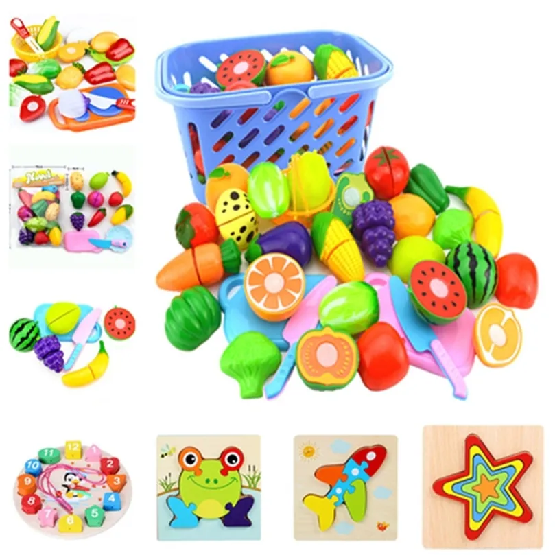 Cortar frutas vegetais fingirem brincar Kids Kitchen Toys Kids Trope House Toy Fingle Playset Kids Educational Toys 220725