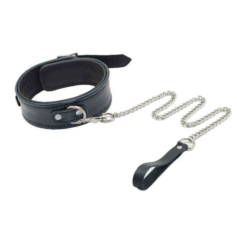 Nxy Sm Bondage Sexy Neck Collar Genuine Leather Ring Adjustable Bdsm Slave Restraints Adult Games Female Sex Products 220426