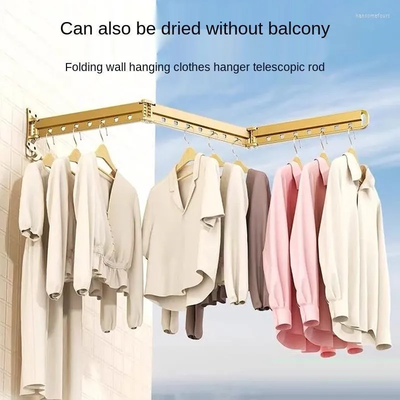 FoldaHanger Wall Mounted Retractable Clothes Rod For Indoors & Outdoors