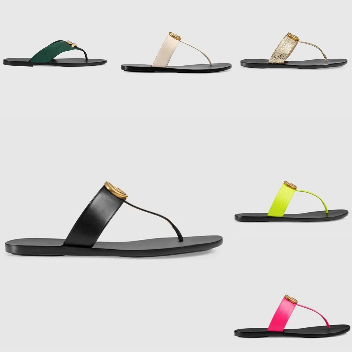 2022 Designertofflor Herr Dam sandaler med Box Dammpåse kort Skor Bloom Web svart blommig Jordgubbstryck Slide Läder Gummiröd Sandal Sommar Flat Slipper 35-45