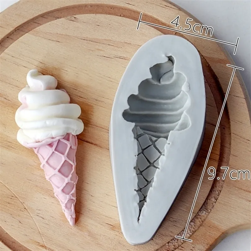 Ice cream cone chocolate fondant silicone mold childrens baby birthday cake decorative ornaments plugin 220815