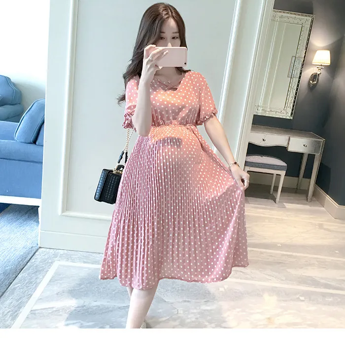 knee length summer dress Floral Print Pleated Neck YGroup_twylar-long Beautiful Red Wedding Dresses,Bridal size (S Color:DUSTY GREEN