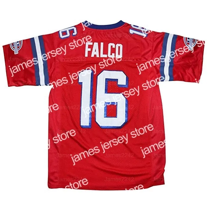 New Shane Falco # 16 The Replacements Movie Uomo Maglia da calcio cucita rossa S-3XL Alta qualità