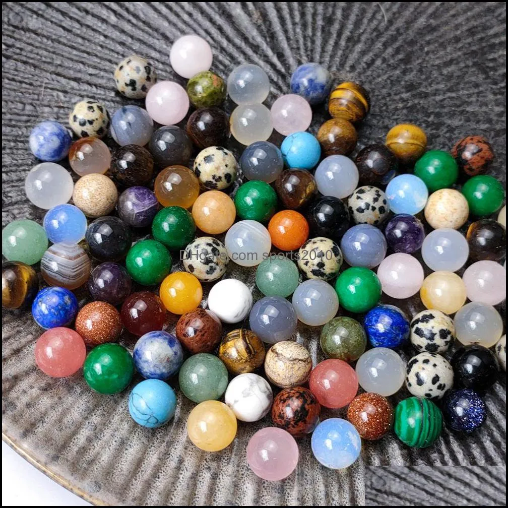 10mm round ball reiki natural stone tumbled stones polishing rock quartz yoga energy bead for chakra healing decoration sports2010