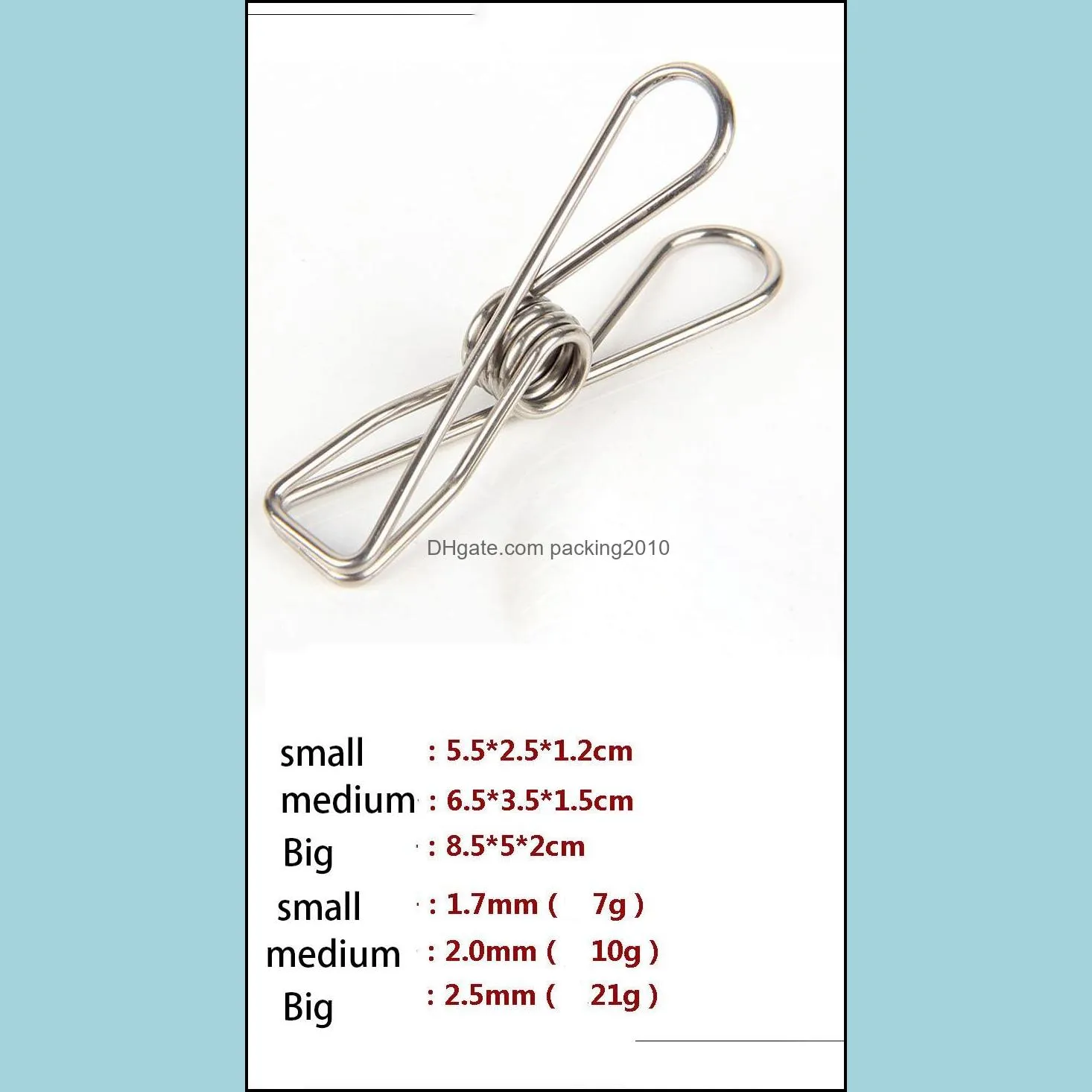 2020 Spring Clothes Clips Stainless Steel Pegs For Socks Photos Hang Rack Parts Practical Portable Holder Accessories Wire Clip