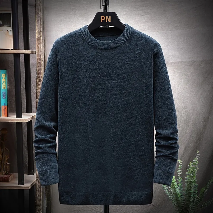 Suéteres cáqui pretos não-ferro para homens primavera outono inverno roupas pull oversize 7xl 8xl estilo clássico pullovers casuais 220815