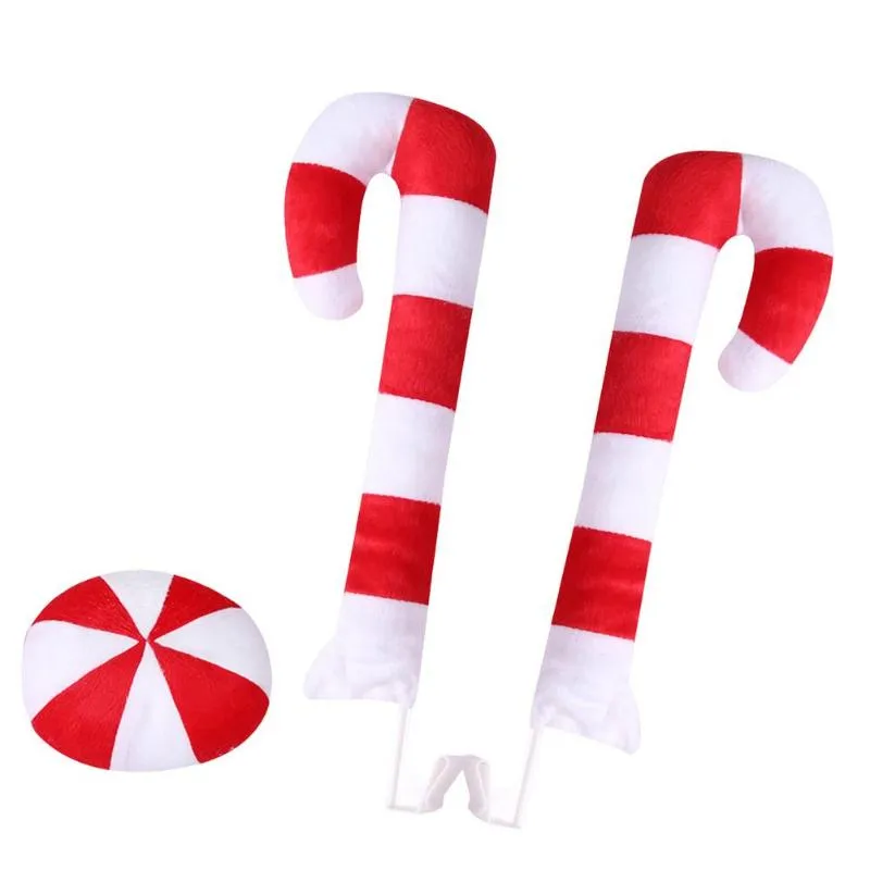 Interiördekorationer Julbildekoration Exteriör Candy Cane Decor Tree Red Nose Costume Kit för Auto Van Truck Home Rointerior