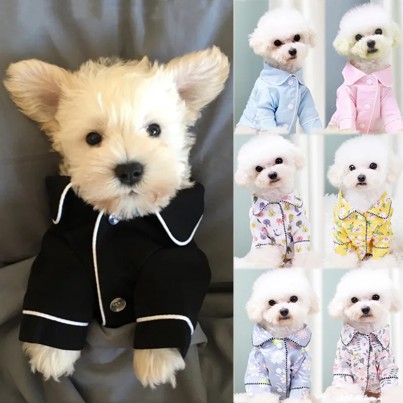 Hundpyjamas Stylish Soft Shirts Loungewear Dog Apparel Puppy PJs Coat 2 ben husdjur kläder för små hundar pojke flicka chihuahua Yorkie 2051