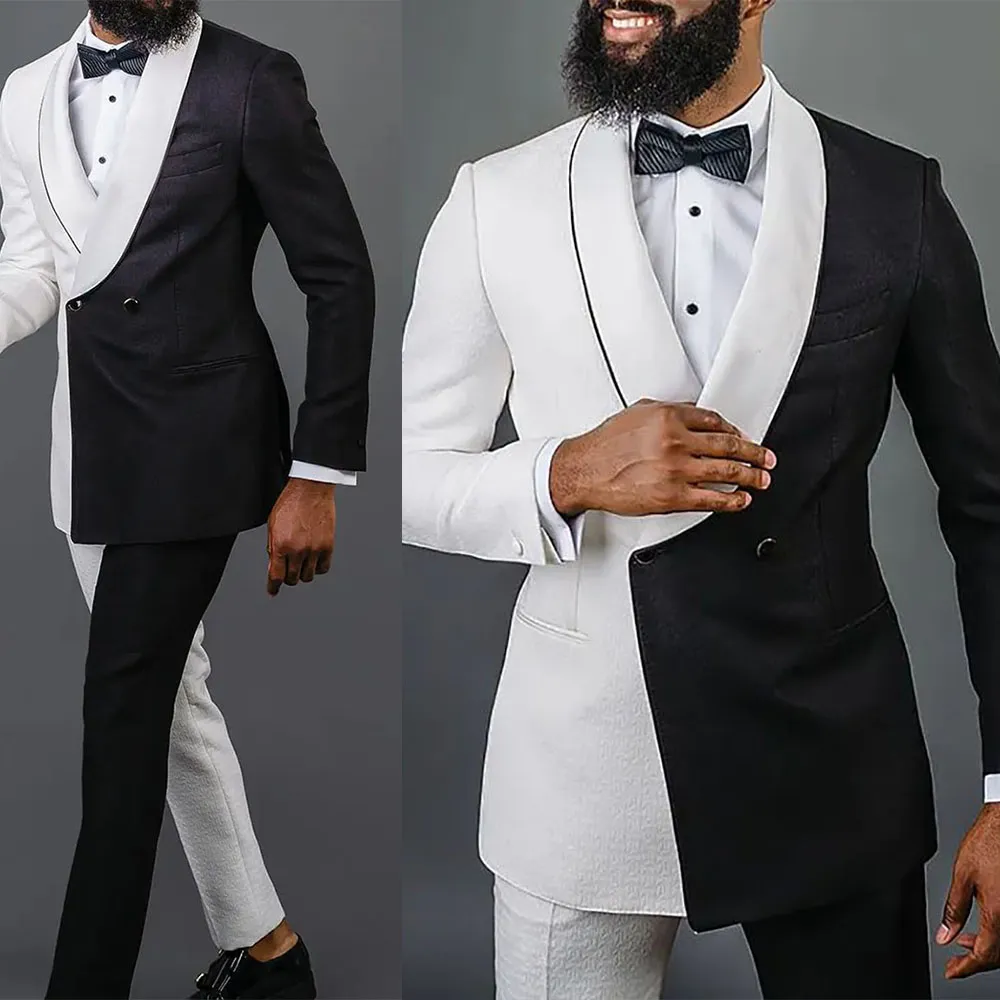 Plus Size Color Matching Wedding Tuxedos Double Breasted Mens Pants ...