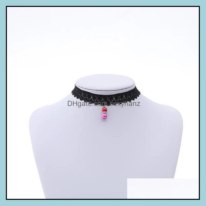 choker necklace pandents statement choker jewelry cheap vintage lace gothic rhinestone diamond chokers necklaces