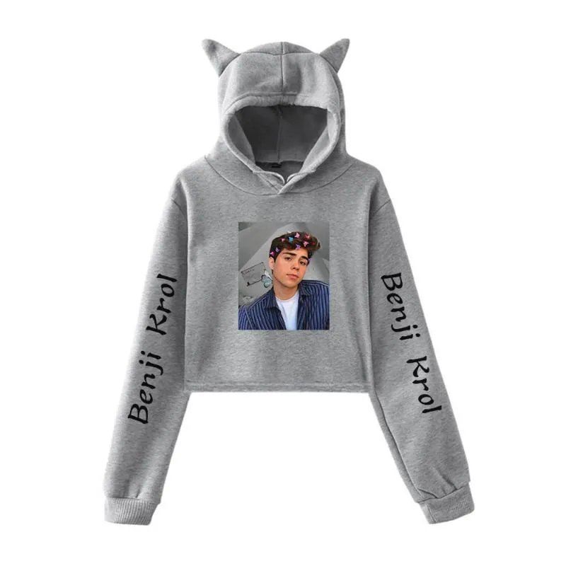 Bluzy bluzy bluzy bluzy Benji Krol Spring Kawaii Cat Ear Ear Cotton Hoodie Hoodie Casual Match Pullover Loose Hood Hoy Wygodne seksowne seksowne