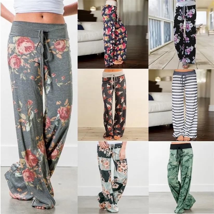 Large Plus Size Palazzo Jogger's Pants Female Sports For Women Trousers Wide Leg Pant High Waist Sweatpants Baggy 220325