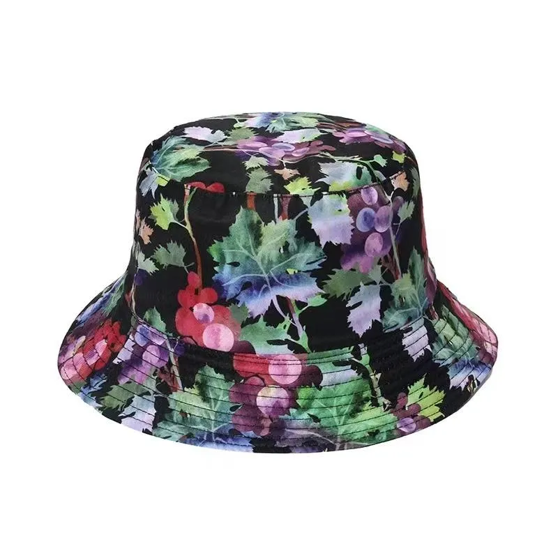 Berets Summer Frupits Printed Bucket Satts для девочек мода хип -хоп козырька мужчина для женщин рыбак -шап