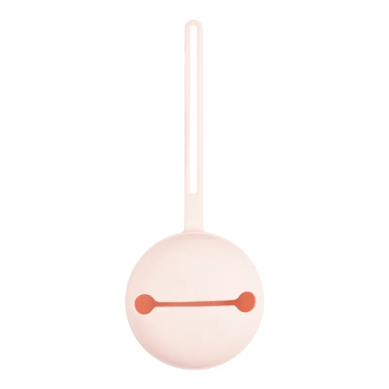 Violet petit récipient à sucette rond à suspendre bébé boîte de rangement en silicone erforé enfants élastique doux avec lanière enfants s jour porte-tétine mignon ba10 F23