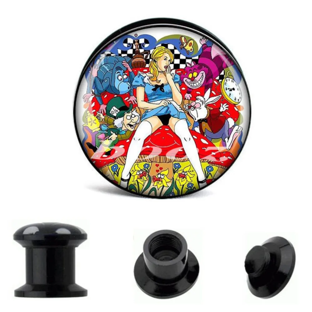 KUBOOZ Acrylic Anime Pictures Logo Ear Plugs Tunnels Gauges Piercings Body Jewelry Piercing Expander 6-25mm 120pcs220V