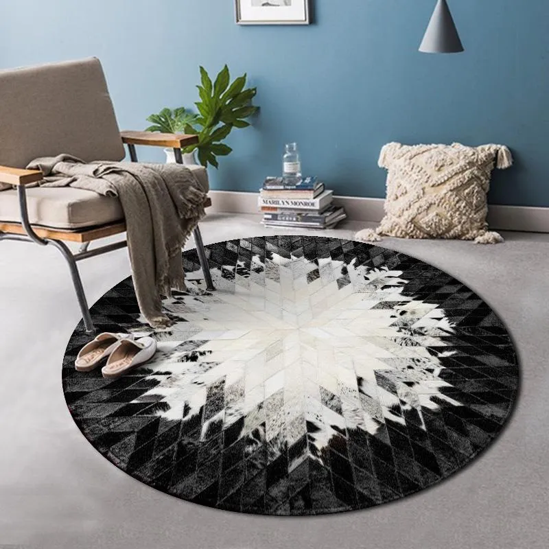 Carpets European Bedroom Horsehair Piano Print Floor Mat Round Modern