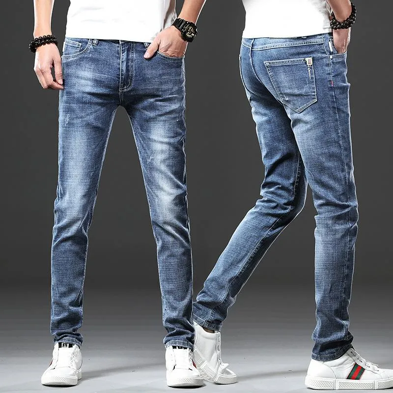 Jeans vaqueros taverniti Men39s Slim Fit Leggings Pantalon Coréen Printemps Eté Automne Casual Hommes H6q1