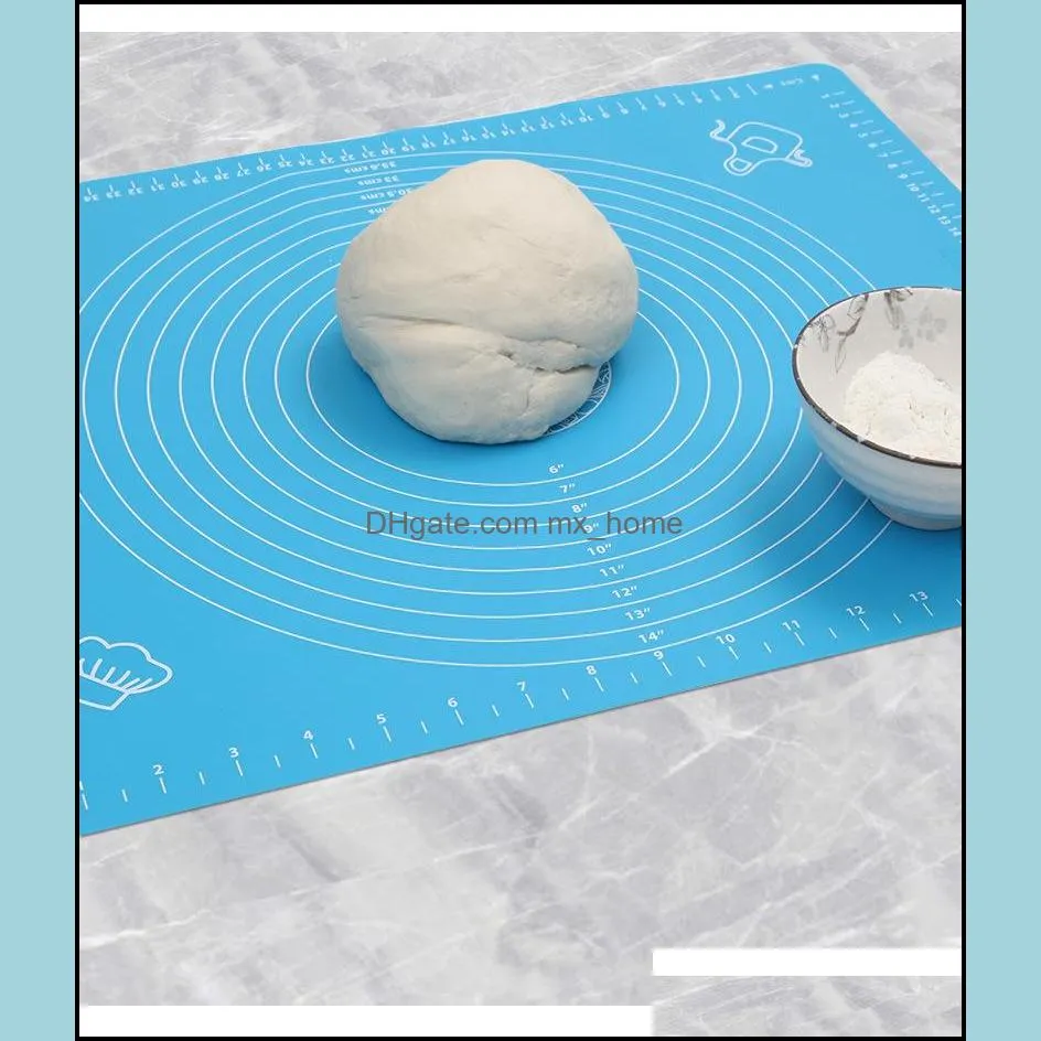 silicone baking pad with dial 50*40cm non-stick kneading dough mats boards for fondant clay pastry bake tools mat wll361