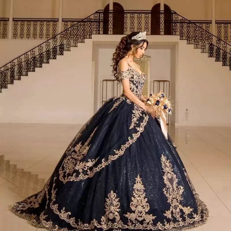 Navy quinceanera hot sale dresses