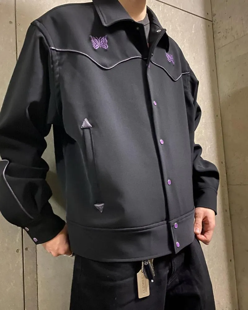 Vestes pour hommes Aiguilles noires Hommes Femmes Purple Stripe Butterfly Broderie Logo AWGE Track Jacket High Street Outerwear CoatsMen