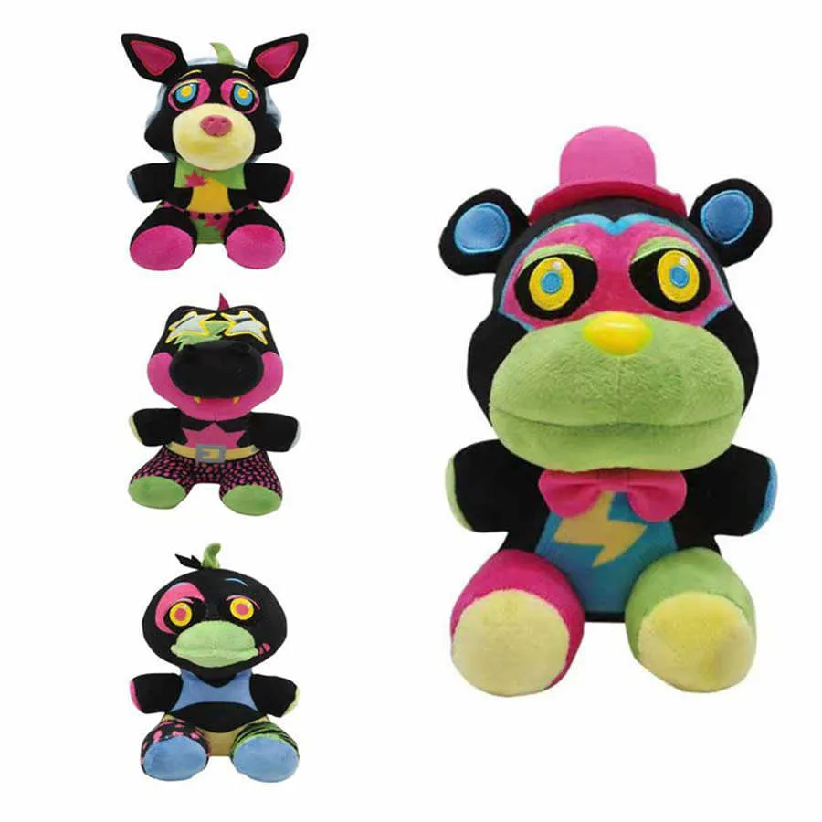 18 cm midnatt plysch leksak fnaf boss doll tecknad dockor färgglad nallebjörn räv krokodil anka barn gåvor hem dekoration