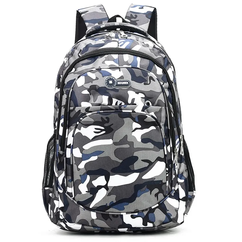 Camouflage hommes sacs à dos voyage enfants sac d'école Cool garçon sacs d'école militaires pour adolescents garçons filles école sac à dos sac mochila 220727