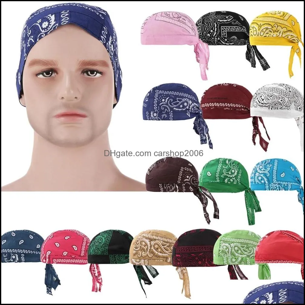 Beanie/Skl Caps Hats Hats Scarves Gloves Fashion Accessories Print Pattern Cycling Cap Head Scarf Summer Men Running Riding Bandana Heads