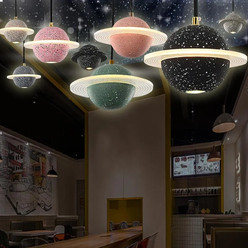 Kolye lambaları Planet Chandelier Mağazası Ticari Endüstriyel Rüzgar Restoran Bar Merdivenleri Ay Işık Yatak Odası Başucu Küçük Chandelierpendent