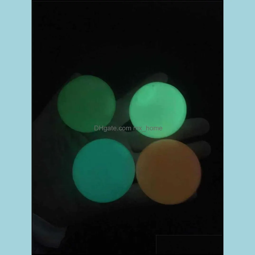 Glow in The Dark Sticky Ceiling Balls Stress Balls for Adults and Kids Glow Sticks Balls Squishy Toys for Kids