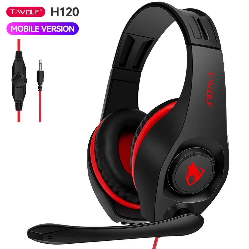 Professionella trådbundna spel hörlurar med mikrofon för dator PS4 PS5 Xbox Bass Stereo PC Gaming Headset Presents