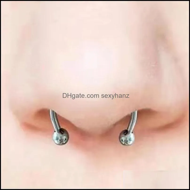 Fake Piercing Nose Studs Ring Alloy Hoop Septum Rings For Women Jewelry Gifts Fashion Magnetic