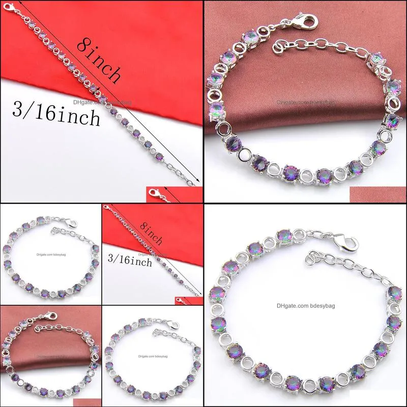 hot 2018 luckyshine 6 pcs 1 lot women simple fashion elegant crystal new brand wedding colorful bracelet hollow bracelets b0028