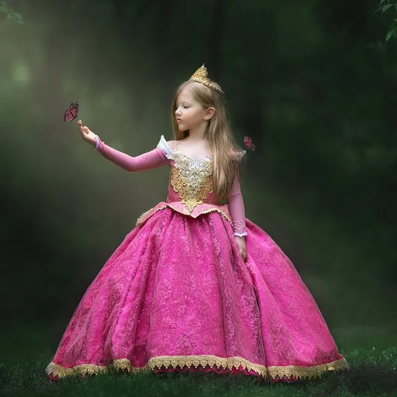 Abiti da ragazza Bambine Principessa Fancy Cosplay Vestito da carnevale per  ragazza Costume Bambini Abiti per bambini Rosa 4-10Y Abiti per bambini