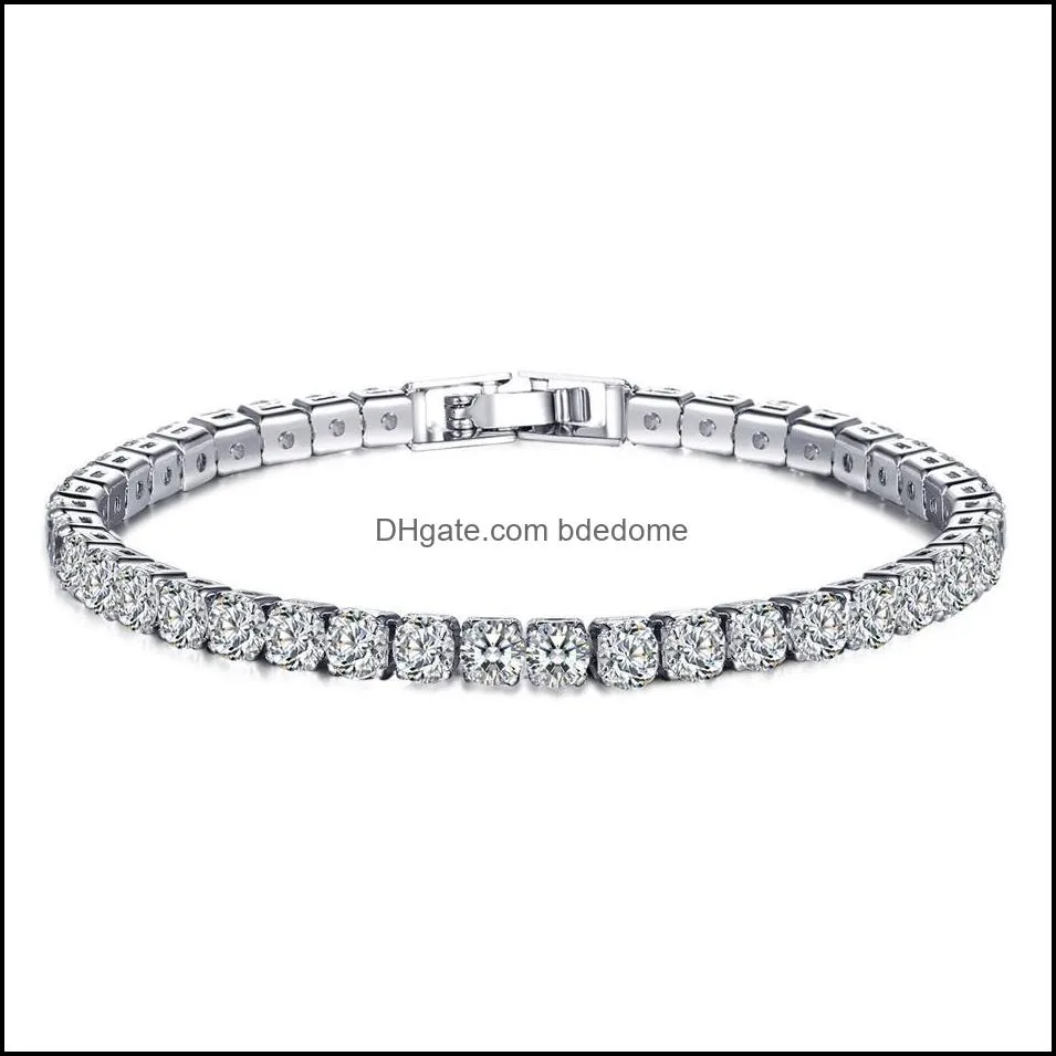 18K White/Yellow Gold Plated Sparkling Cubic Zircon CZ Cluster Tennis Bracelet Fashion Womens Jewelry for Party Wedding276E