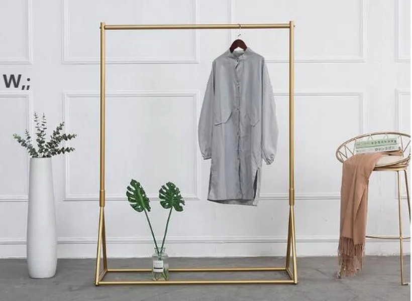 Golden Clothing Rack Iron Wieszak podłogi Meble do sypialni Meble dla dzieci Tkaniny Sklep Wyświetlacz Stojaki Damska Torba Pokaż Półkę Sea GCB1519