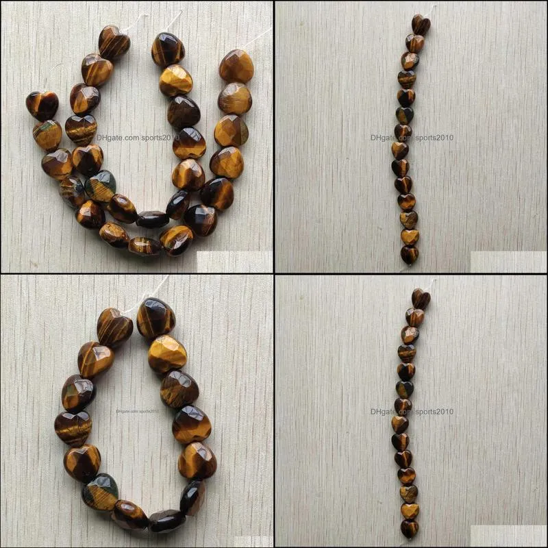 fashion 15mm heart natural tiger eye stone quartz cut faceted beads for jewelry making sports2010