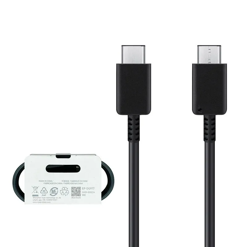 Type C Cable for Samsung Note10 S20 Mobile Phone Charging Cables Dual Type-c Interface PD Fast Charging Data Line 1.2m