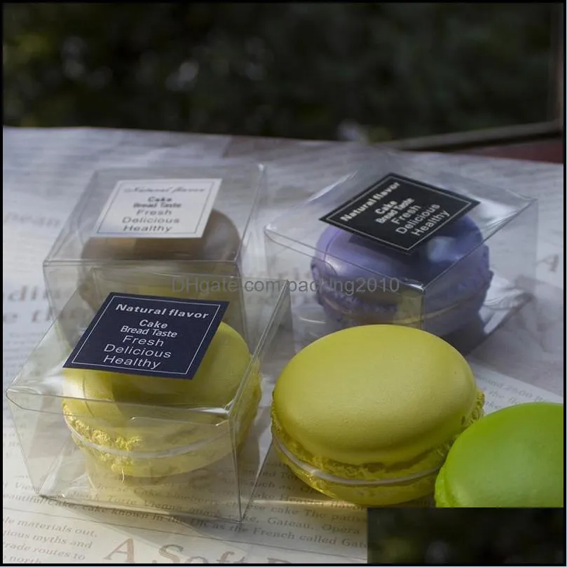 PVC Macaron Box Plastic Favors Boxes Clear Gift Boxes for Party Supplies Size 5x5x3.5cm