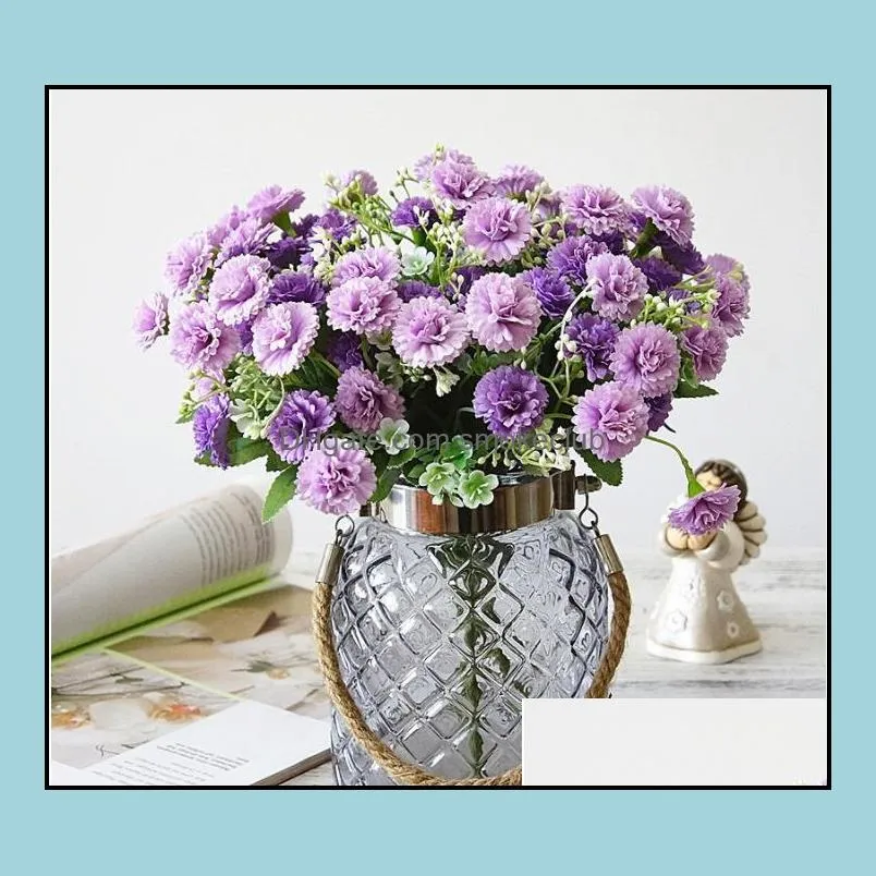 Artificial Lilac Flowers Bundle Wedding Holding Flores Bouquet Home Party Garden Decoration 5 Branches 20 Heads SN4840