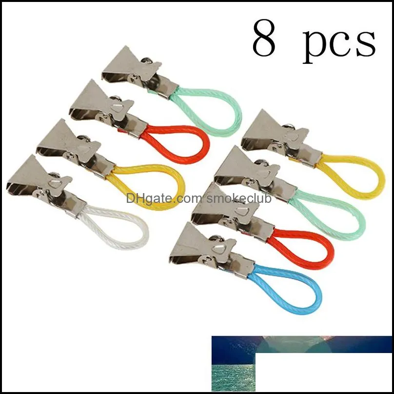 5/8pcs Household Tea Towel Hanging Clips Clip On Hooks Loops Hand Towel Hangers Hanging Clothes Pegs Kitchen Bathroom Organizer