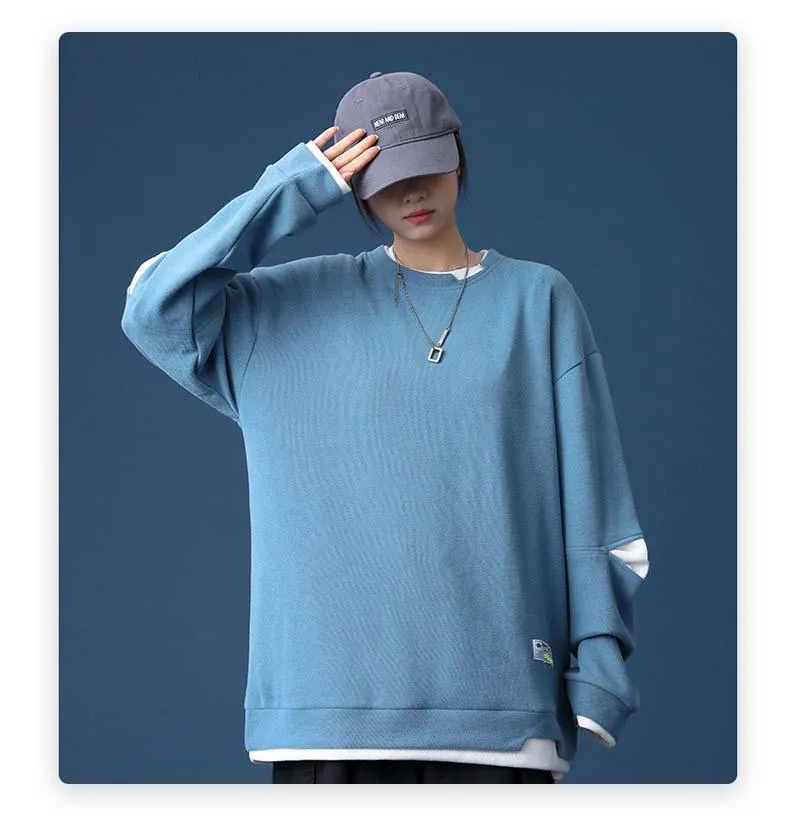 Men's Hoodies & Sweatshirts Spring And Autumn Trendy Brand Pure Color Sweater For Men Women With Casual Loose Hole Long-sleeved TopMen's