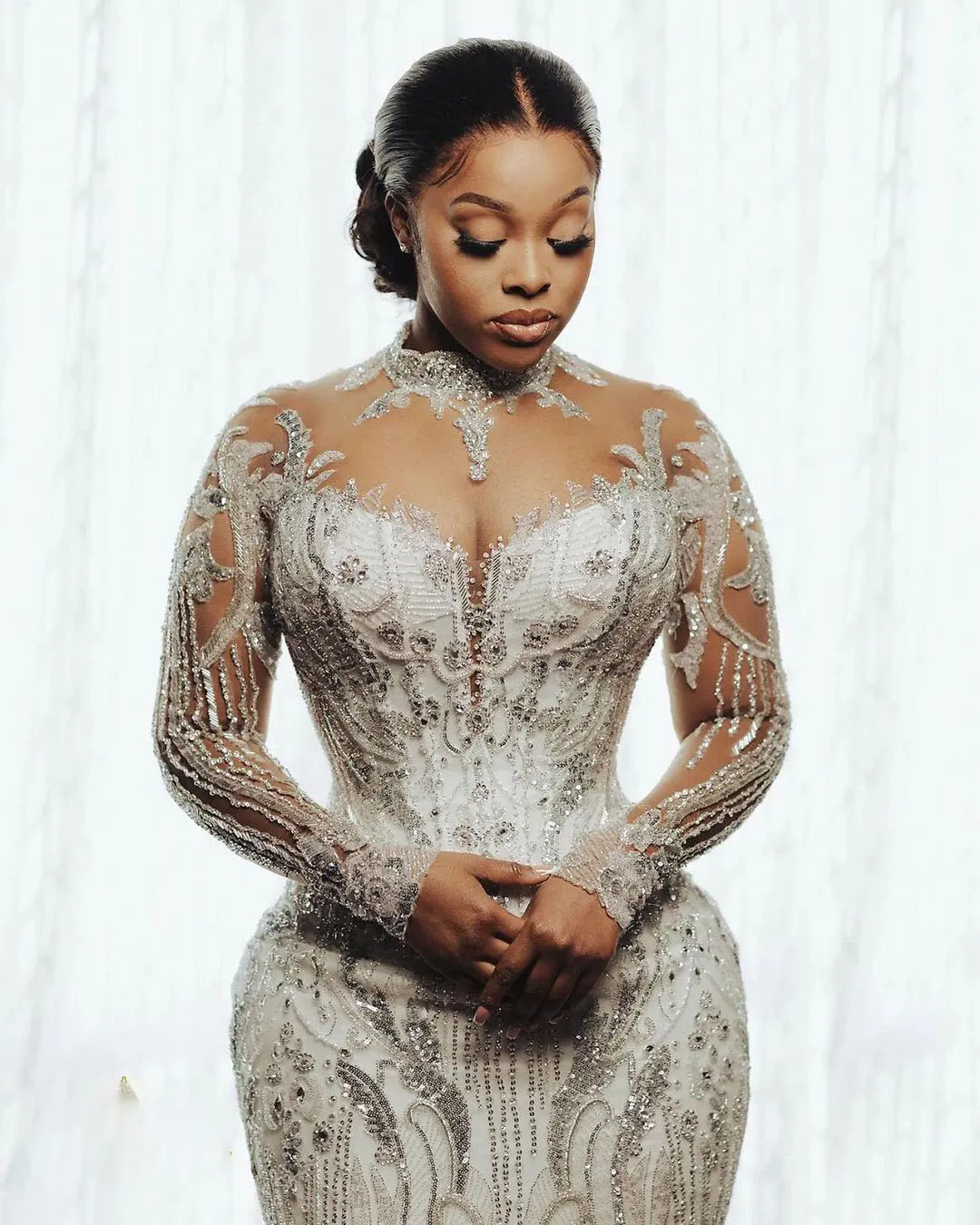Gold sequin bridal dress online