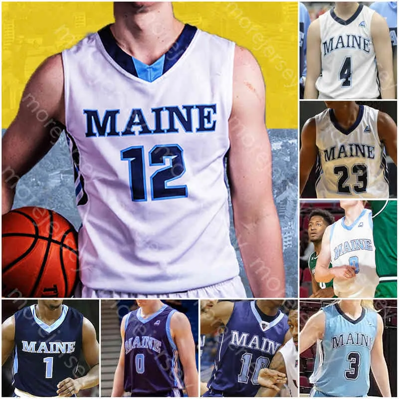 Custom Maine Black Bears Basketball Jersey NCAA College Sergio El Dar