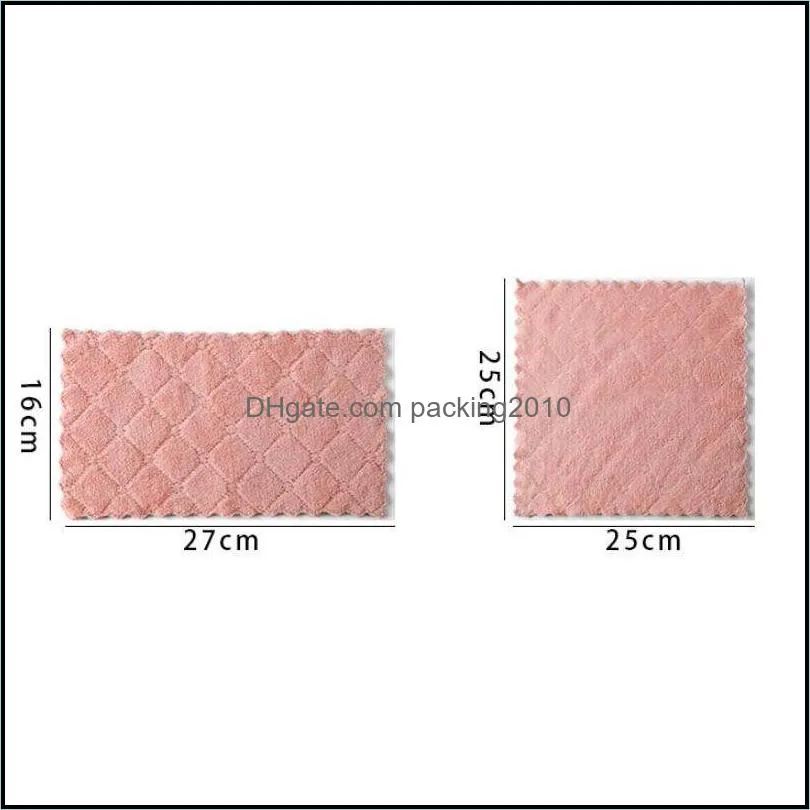 double-layer cleaning cloths absorbent microfiber kitchen dish cloth non-stick oil household cleanings wiping towel tool