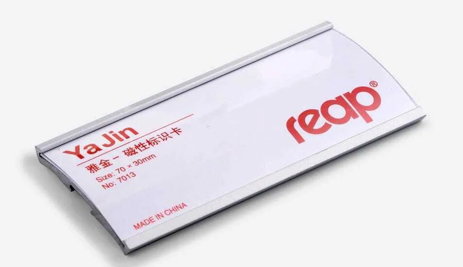 70 * 30mm Reap Magnetico alluminio negozio mostra lavoratore dipendente personale ID nome titolare della carta immagine ID NOME badge